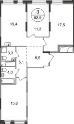3-BD Apartment Sale, 82.9平方米 at Pervyi Moskovskiy, ulitsa Bianki, 1, Moskovskiy, Moscow, Russia #2 3-BD Apartment Sale, 82.9平方米 at Pervyi Moskovskiy, ulitsa Bianki, 1, Moskovskiy, Moscow, Russia #2