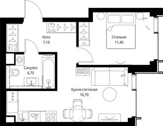 1-BD Apartment Sale, 39.9 sq. m. at VEER, Vereyskaya Street, Moscow, Russia #2
