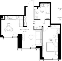 1-BD Apartment Sale, 52.8 sq. m. at VEER, Vereyskaya Street, Moscow, Russia #4
