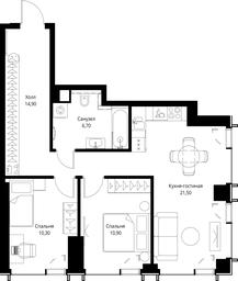 2-BD Apartment Sale, 64.3 sq. m. at VEER, Vereyskaya Street, Moscow, Russia #3 2-BD Apartment Sale, 64.3 sq. m. at VEER, Vereyskaya Street, Moscow, Russia #3