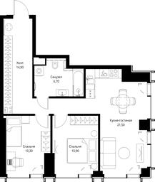 2-BD Apartment Sale, 64.3 sq. m. at VEER, Vereyskaya Street, Moscow, Russia #2 2-BD Apartment Sale, 64.3 sq. m. at VEER, Vereyskaya Street, Moscow, Russia #2