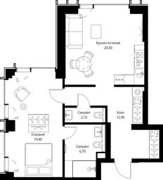 1-BD Apartment Sale, 61.6 sq. m. at VEER, Vereyskaya Street, Moscow, Russia #3 1-BD Apartment Sale, 61.6 sq. m. at VEER, Vereyskaya Street, Moscow, Russia #3