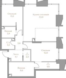 2-BD Apartment Sale, 92 sq. m. at Luzhniki Collection, Luzhnetskaya Embankment, 2/4с17, Moscow, Russia #2 2-BD Apartment Sale, 92 sq. m. at Luzhniki Collection, Luzhnetskaya Embankment, 2/4с17, Moscow, Russia #2