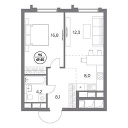 2-BD Apartment Sale, 49.4平方米 at Dom56, Fridrikha Engelsa Street, 56с1, Moscow, Russia #2 2-BD Apartment Sale, 49.4平方米 at Dom56, Fridrikha Engelsa Street, 56с1, Moscow, Russia #2