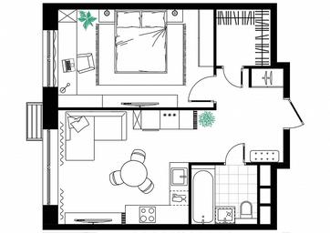 1-BD Apartment Sale, 44.68平方米 at MirrorZdanie, Oktyabrskaya Street, 98, Moscow, Russia #3