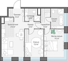 1-BD Apartment Sale, 72.9 sq. m. at West Garden, Minskaya Street, 1Вс1, Moscow, Russia #3