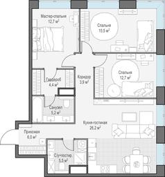 2-BD Apartment Sale, 92.1 sq. m. at West Garden, Minskaya Street, 1Вс1, Moscow, Russia #4