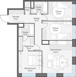 2-BD Apartment Sale, 91.7 sq. m. at West Garden, Minskaya Street, 1Вс1, Moscow, Russia #4