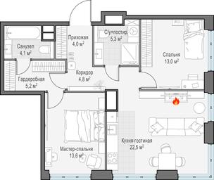 1-BD Apartment Sale, 72.9 sq. m. at West Garden, Minskaya Street, 1Вс1, Moscow, Russia #2 1-BD Apartment Sale, 72.9 sq. m. at West Garden, Minskaya Street, 1Вс1, Moscow, Russia #2