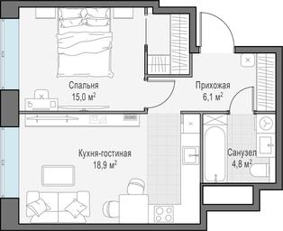 1-BD Apartment Sale, 45 sq. m. at West Garden, Minskaya Street, 1Вс1, Moscow, Russia #4
