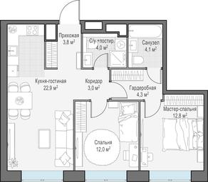 1-BD Apartment Sale, 67 sq. m. at West Garden, Minskaya Street, 1Вс1, Moscow, Russia #2