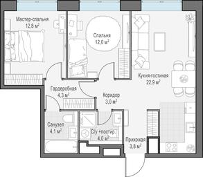 1-BD Apartment Sale, 67 sq. m. at West Garden, Minskaya Street, 1Вс1, Moscow, Russia #4