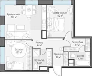 1-BD Apartment Sale, 71.4 sq. m. at West Garden, Minskaya Street, 1Вс1, Moscow, Russia #4