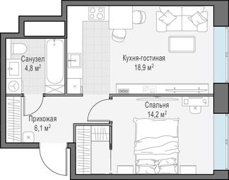 1-BD Apartment Sale, 44.1 sq. m. at West Garden, Minskaya Street, 1Вс1, Moscow, Russia #2