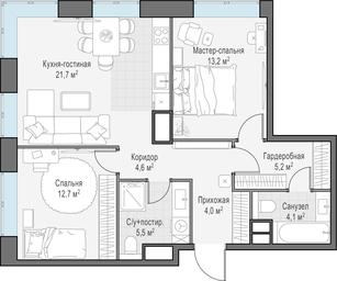 1-BD Apartment Sale, 71.3 sq. m. at West Garden, Minskaya Street, 1Вс1, Moscow, Russia #4