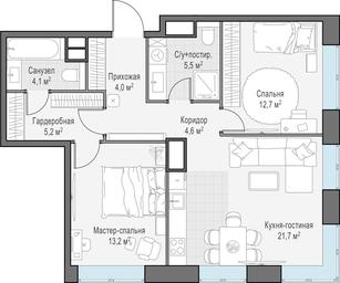1-BD Apartment Sale, 71.3 sq. m. at West Garden, Minskaya Street, 1Вс1, Moscow, Russia #2 1-BD Apartment Sale, 71.3 sq. m. at West Garden, Minskaya Street, 1Вс1, Moscow, Russia #2