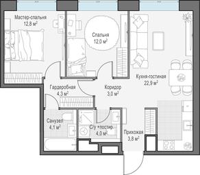 1-BD Apartment Sale, 67 sq. m. at West Garden, Minskaya Street, 1Вс1, Moscow, Russia #4