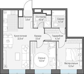 1-BD Apartment Sale, 67 sq. m. at West Garden, Minskaya Street, 1Вс1, Moscow, Russia #2