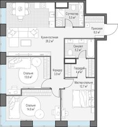 2-BD Apartment Sale, 92 sq. m. at West Garden, Minskaya Street, 1Вс1, Moscow, Russia #2 2-BD Apartment Sale, 92 sq. m. at West Garden, Minskaya Street, 1Вс1, Moscow, Russia #2