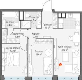 1-BD Apartment Sale, 71 sq. m. at West Garden, Minskaya Street, 1Вс1, Moscow, Russia #4