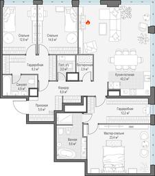 2-BD Apartment Sale, 149 sq. m. at West Garden, Minskaya Street, 1Вс1, Moscow, Russia #2 2-BD Apartment Sale, 149 sq. m. at West Garden, Minskaya Street, 1Вс1, Moscow, Russia #2