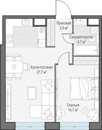 1-BD Apartment Sale, 50.9 sq. m. at West Garden, Minskaya Street, 1Вс1, Moscow, Russia #2