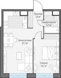 1-BD Apartment Sale, 51 sq. m. at West Garden, Minskaya Street, 1Вс1, Moscow, Russia #2 1-BD Apartment Sale, 51 sq. m. at West Garden, Minskaya Street, 1Вс1, Moscow, Russia #2