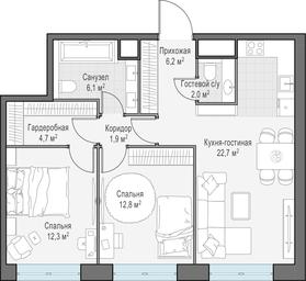 1-BD Apartment Sale, 68.7 sq. m. at West Garden, Minskaya Street, 1Вс1, Moscow, Russia #2