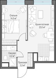 1-BD Apartment Sale, 45.2 sq. m. at West Garden, Minskaya Street, 1Вс1, Moscow, Russia #2