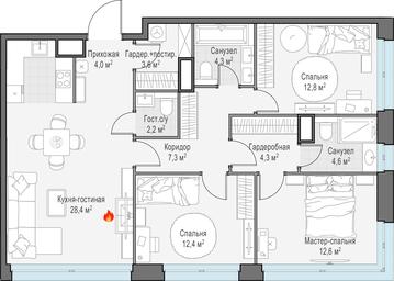 2-BD Apartment Sale, 100 sq. m. at West Garden, Minskaya Street, 1Вс1, Moscow, Russia #2 2-BD Apartment Sale, 100 sq. m. at West Garden, Minskaya Street, 1Вс1, Moscow, Russia #2
