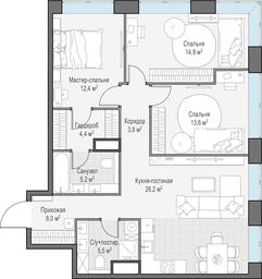 2-BD Apartment Sale, 91.9 sq. m. at West Garden, Minskaya Street, 1Вс1, Moscow, Russia #4