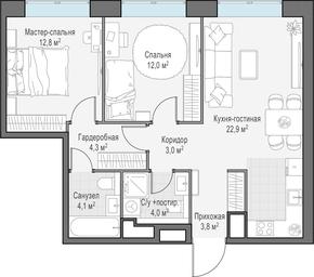 1-BD Apartment Sale, 67 sq. m. at West Garden, Minskaya Street, 1Вс1, Moscow, Russia #4