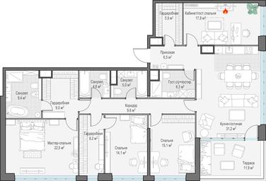 Продажа 4-комн. квартиры, 172,9 м² в ЖК «Собрание клубных домов West Garden (Вест Гарден)», Минская улица, 1Вс1, Москва, Россия #2
