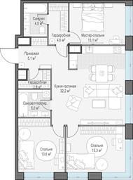 2-BD Apartment Sale, 96.4 sq. m. at West Garden, Minskaya Street, 1Вс1, Moscow, Russia #2 2-BD Apartment Sale, 96.4 sq. m. at West Garden, Minskaya Street, 1Вс1, Moscow, Russia #2