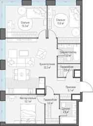 2-BD Apartment Sale, 96.4 sq. m. at West Garden, Minskaya Street, 1Вс1, Moscow, Russia #4