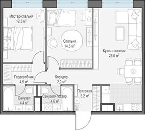 1-BD Apartment Sale, 73 sq. m. at West Garden, Minskaya Street, 1Вс1, Moscow, Russia #2 1-BD Apartment Sale, 73 sq. m. at West Garden, Minskaya Street, 1Вс1, Moscow, Russia #2