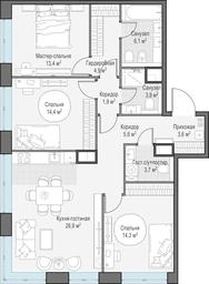 2-BD Apartment Sale, 98.7平方米 at West Garden, Minskaya Street, 1Вс1, Moscow, Russia #2