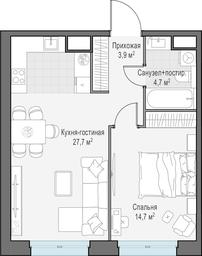 1-BD Apartment Sale, 51 sq. m. at West Garden, Minskaya Street, 1Вс1, Moscow, Russia #2 1-BD Apartment Sale, 51 sq. m. at West Garden, Minskaya Street, 1Вс1, Moscow, Russia #2