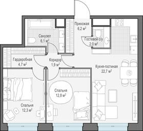 1-BD Apartment Sale, 68.7 sq. m. at West Garden, Minskaya Street, 1Вс1, Moscow, Russia #2 1-BD Apartment Sale, 68.7 sq. m. at West Garden, Minskaya Street, 1Вс1, Moscow, Russia #2