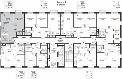 1-BD Apartment Sale, 40.04 sq. m. at Kvartal Rumyantsevo, ulitsa Admirala Kornilova, с1, Mosrentgen Settlement, Moscow, Russia #2