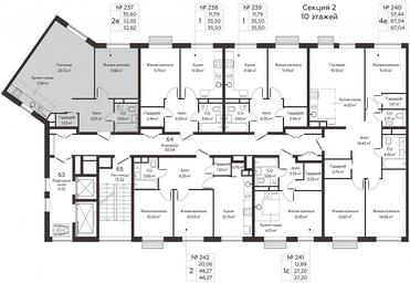 1-BD Apartment Sale, 52.82 sq. m. at Kvartal Rumyantsevo, ulitsa Admirala Kornilova, с1, Mosrentgen Settlement, Moscow, Russia #2