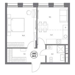 2-BD Apartment Sale, 44平方米 at Admiral, Shosseynaya Street, 4А, Moscow, Russia #3 2-BD Apartment Sale, 44平方米 at Admiral, Shosseynaya Street, 4А, Moscow, Russia #3