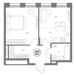 2-BD Apartment Sale, 44平方米 at Admiral, Shosseynaya Street, 4А, Moscow, Russia #3