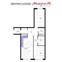 2-BD Apartment Sale, 65.6 sq. m. at Eko Vidnoe 2.0, kvartal Tsentralny, 1, Kupelinka Subdistrict, derevnya Sapronovo, Leninskiy City District, Moscow Region, Russia #3