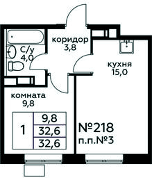 Apartment Sale, 32.6 sq. m. at Tsvetochnye Poliany, kvartal № 23, Filimonkovskoye Municipal Formation, Moscow, Russia #3 Apartment Sale, 32.6 sq. m. at Tsvetochnye Poliany, kvartal № 23, Filimonkovskoye Municipal Formation, Moscow, Russia #3