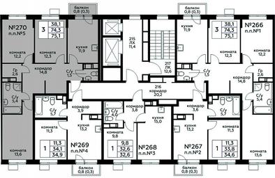 2-BD Apartment Sale, 75.1平方米 at Tsvetochnye Poliany, kvartal № 23, Filimonkovskoye Municipal Formation, Moscow, Russia #2