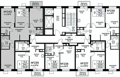 2-BD Apartment Sale, 75.1平方米 at Tsvetochnye Poliany, kvartal № 23, Filimonkovskoye Municipal Formation, Moscow, Russia #2