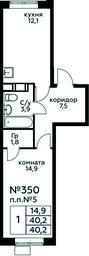 Apartment Sale, 40.2平方米 at Tsvetochnye Poliany, kvartal № 23, Filimonkovskoye Municipal Formation, Moscow, Russia #3 Apartment Sale, 40.2平方米 at Tsvetochnye Poliany, kvartal № 23, Filimonkovskoye Municipal Formation, Moscow, Russia #3