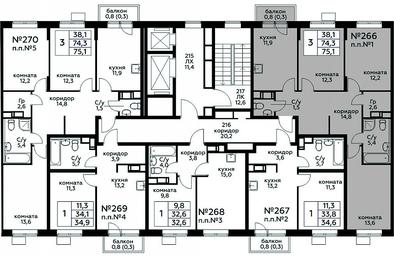 2-BD Apartment Sale, 75.1平方米 at Tsvetochnye Poliany, kvartal № 23, Filimonkovskoye Municipal Formation, Moscow, Russia #2 2-BD Apartment Sale, 75.1平方米 at Tsvetochnye Poliany, kvartal № 23, Filimonkovskoye Municipal Formation, Moscow, Russia #2