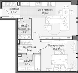1-BD Apartment Sale, 70.2 sq. m. at Life Time, Sergeya Makeyeva Street, вл11/9с1-10, Moscow, Russia #2